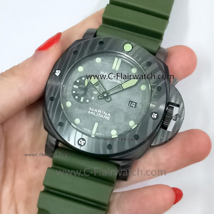 Panerai PAM 961 Submersible Marina Militare Carbotech Green Watc
